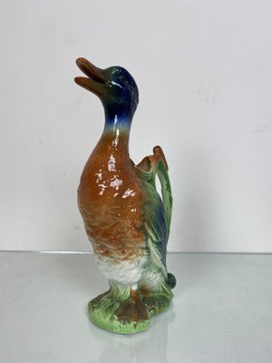 Majolica Duck Shaped Pitcher, St. Clement France-WZZ-971115