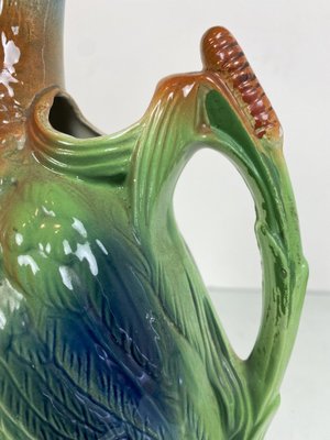 Majolica Duck Shaped Pitcher, St. Clement France-WZZ-971115