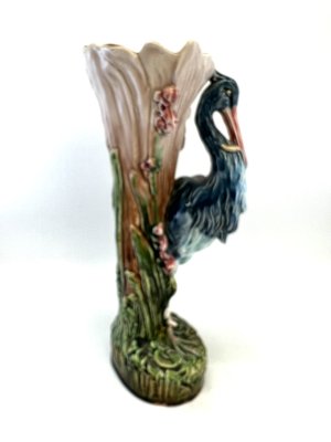 Majolica Heron Stick Stand, 1890s-EUT-1793866