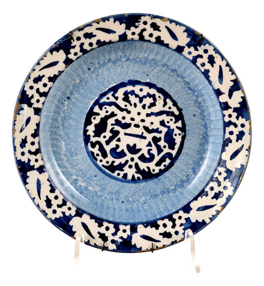 Majolica Plate in Blue