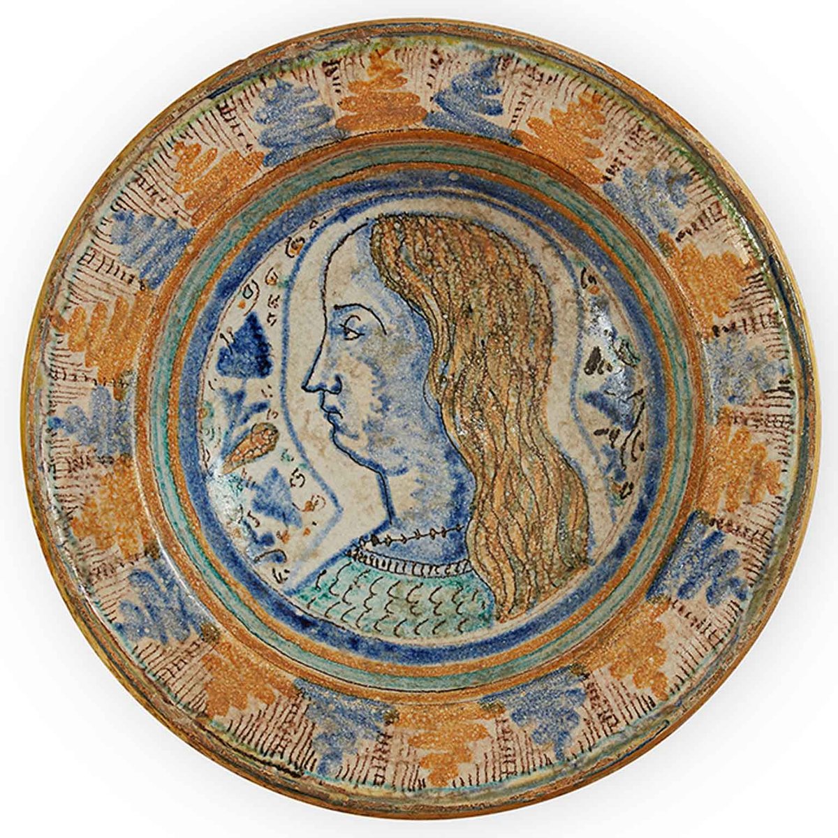 Majolica Plate with Boy's Profile, 1500