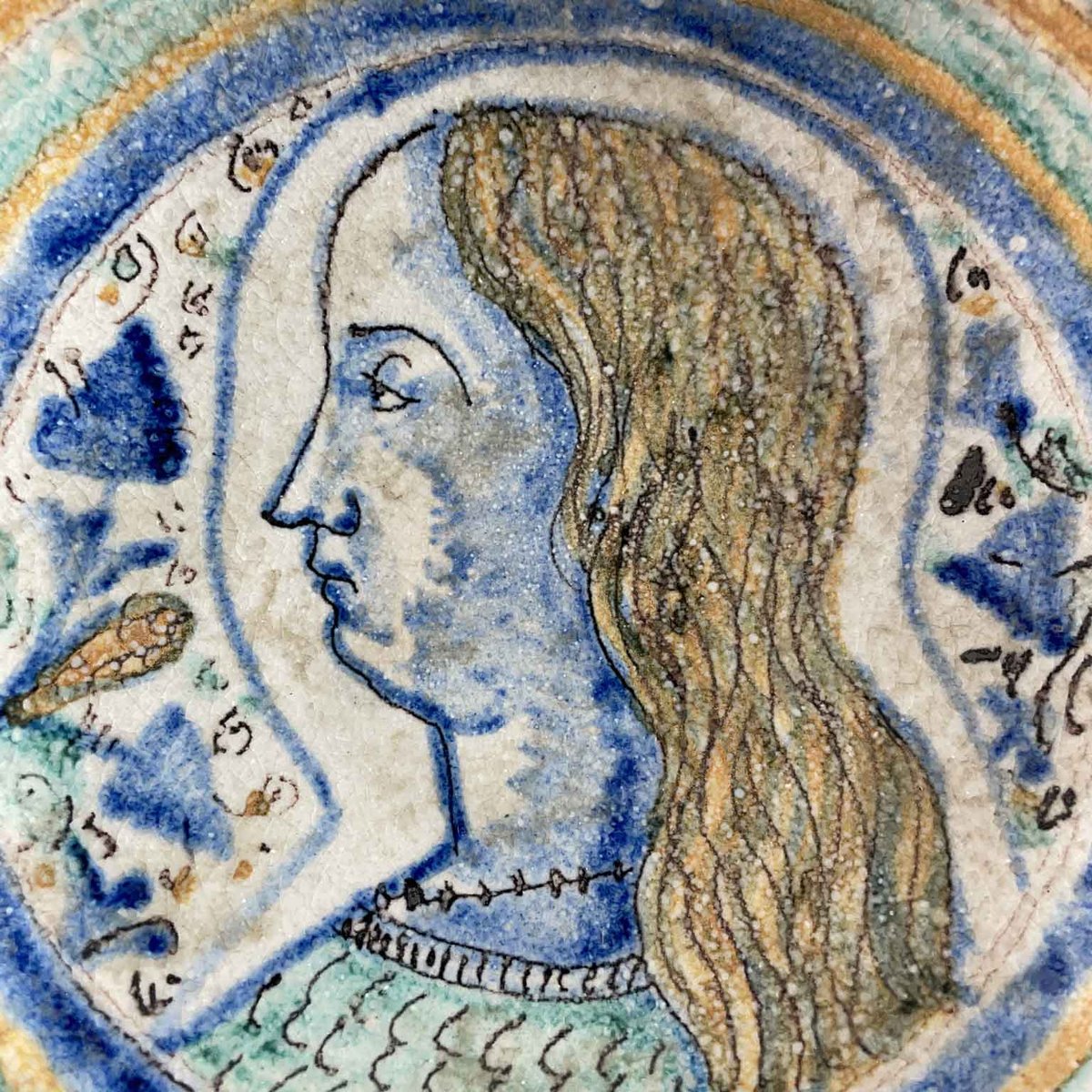 Majolica Plate with Boy's Profile, 1500