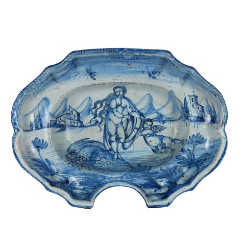 Majolica Shaving Basin from Savona