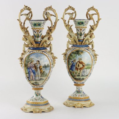 Majolica Vases, Set of 2-VMM-2026538