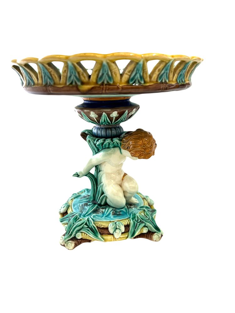 Majolica Wedgwood Decor of Putti, Set of 2