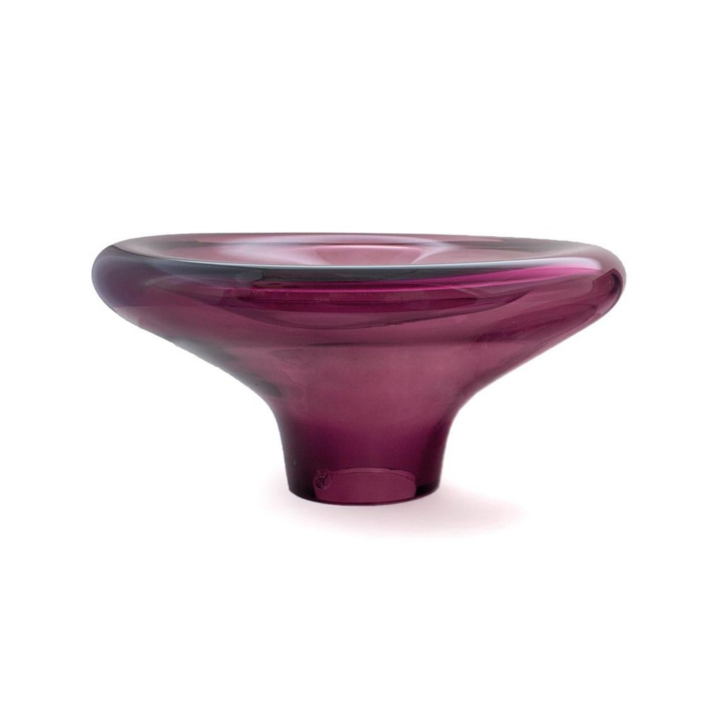 Makemake Purple Iridescent L Vase + Bowl by Eloa, Set of 2