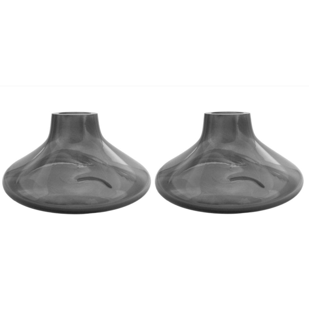 Makemake Silver Smoke L Vase and Bowl by Eloa, Set of 2