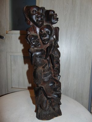 Makonde Family Tree of Life in Carved Ebony, 1950s-CAQ-1389730