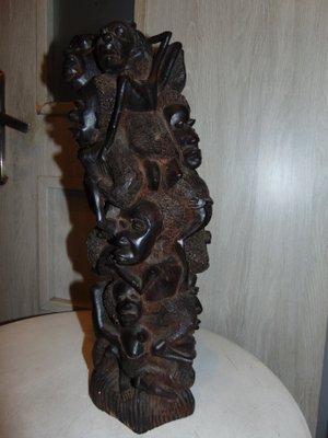 Makonde Family Tree of Life in Carved Ebony, 1950s-CAQ-1389730