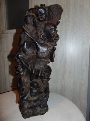 Makonde Family Tree of Life in Carved Ebony, 1950s-CAQ-1389730