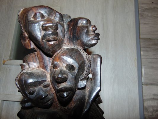 Makonde Family Tree of Life in Carved Ebony, 1950s-CAQ-1389730