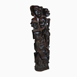 Makonde Family Tree of Life in Carved Ebony, 1950s-CAQ-1389730