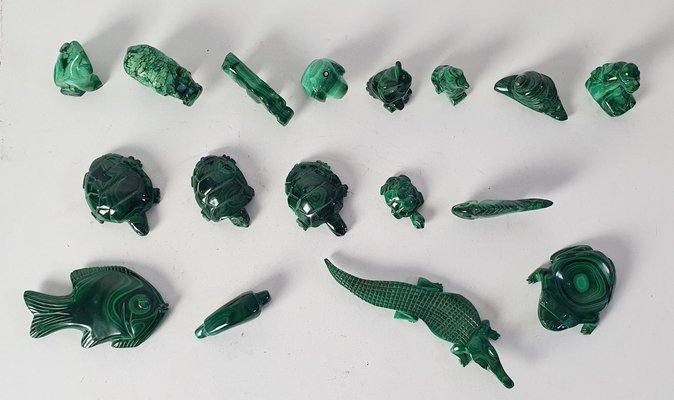 Malachite Animal Collection, Set of 17-FO-1314133