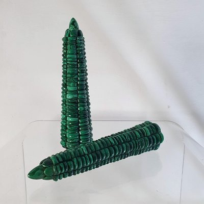 Malachite Corn on the Cobs, 1980s, Set of 2-FO-1428240