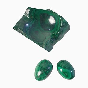 Malachite Vide Poche and Eggs, Set of 3-FO-1314132