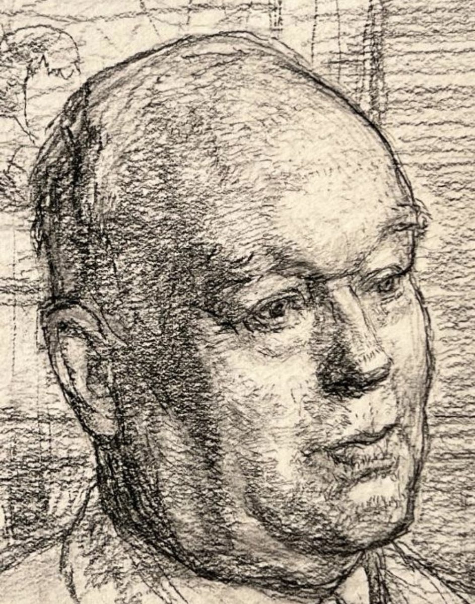 Malcolm Osborne, Portrait of Wilfred E. Billinghame, 1960, Pencil Drawing