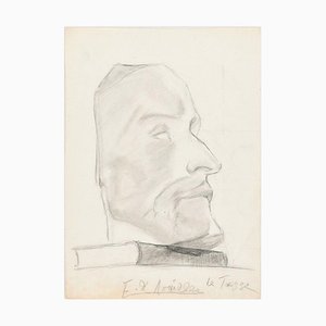 Male Profile - Original Pencil Drawing by A. E. de Noailles - Early 20th Century Early 20th Century-ZCI-755619