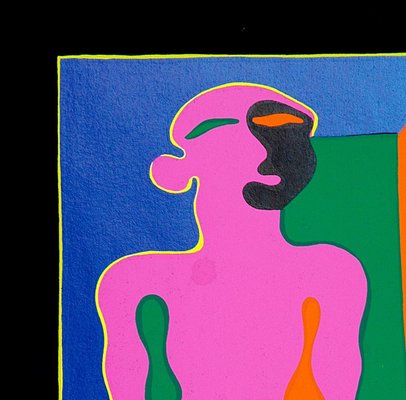 Man in Pink - Original Screen Print by Fritz Baumgartner - 1970 ca. 1970-ZCI-760346