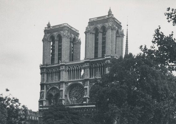 Man, Notre Dam, 1955, Black & White Photograph-DYV-1194392