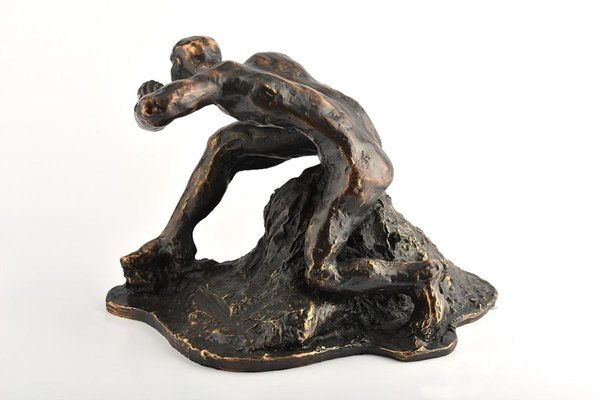 Man on the Rock - Original Bronze Sculpture by G. Migneco - Late 1900 Late 1900-ZCI-756403