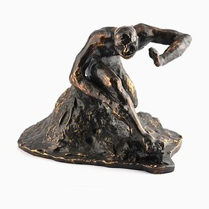 Man on the Rock - Original Bronze Sculpture by G. Migneco - Late 1900 Late 1900-ZCI-756403