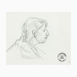 Man - Original Pencil Drawing by S. Goldberg - Mid 20th Century Mid 20th Century-ZCI-758144