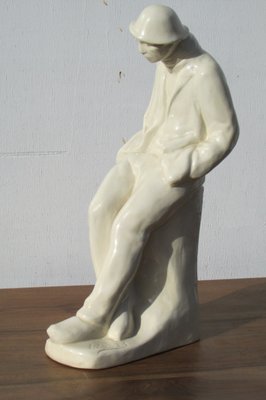 Man Sitting by Victor Voets, Ceramic, 1882-1950-RDN-843603