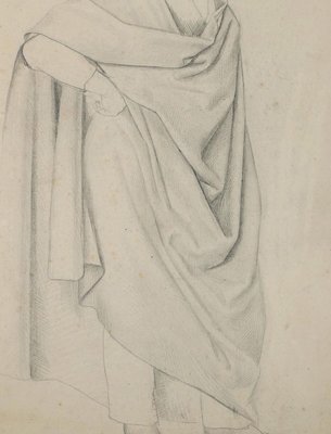 Man with Cloak - Original Pencil Drawing by H. Goldschmidt - Late 19th Century Late 19th Century-ZCI-757605