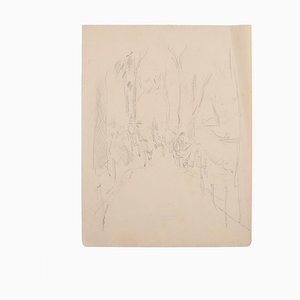 Manfredo Borsi, Parkland, Pencil Drawing, 20th Century-ZCI-803005