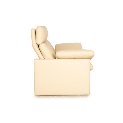 Manhattan Leather Three Seater Cream Sofa from Erpo