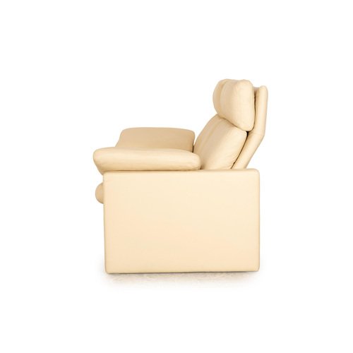 Manhattan Leather Three Seater Cream Sofa from Erpo