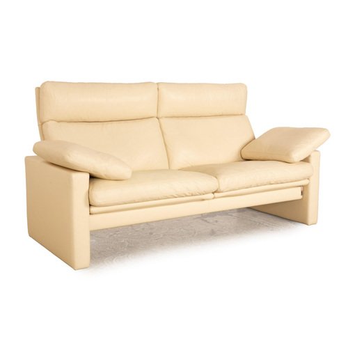 Manhattan Leather Three Seater Cream Sofa from Erpo