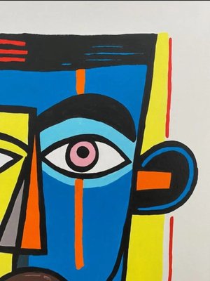 Mani-Kure, Face, 2023, Acrylic on Canvas-NMK-2032379