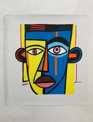 Mani-Kure, Face, 2023, Acrylic on Canvas-NMK-2032379