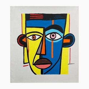 Mani-Kure, Face, 2023, Acrylic on Canvas-NMK-2032379