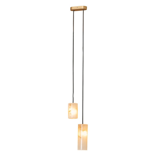 Maniko Pipo Double White Alabaster Pendant Lamp by Simone & Marcel