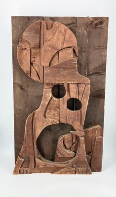 Manlio Mangano, Abstract Brutalist Relief, 1960s, Wood-CZ-2028000