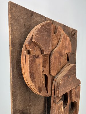 Manlio Mangano, Abstract Brutalist Relief, 1960s, Wood-CZ-2028000