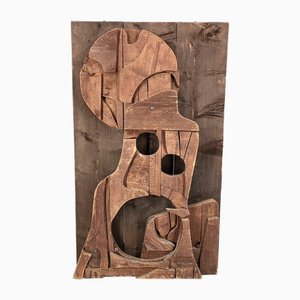 Manlio Mangano, Abstract Brutalist Relief, 1960s, Wood-CZ-2028000