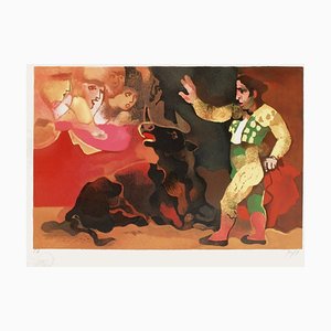 Manolo Ruiz Pipo, Le Taureau Se Meurt, 1990, Lithograph on BFK Rives Paper-FMZ-1115518