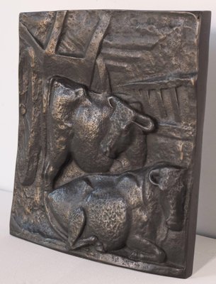 Manuel Martinez Hugué, Large Figurative Plaque, 1930s, Bronze-AOI-1106889