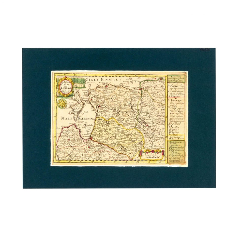 Map of Courland and Livonia by G. Schreiber, 1730s