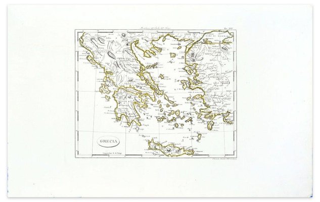 Map of Greece - Etching on Paper 19th Century 19th Century-ZCI-755506