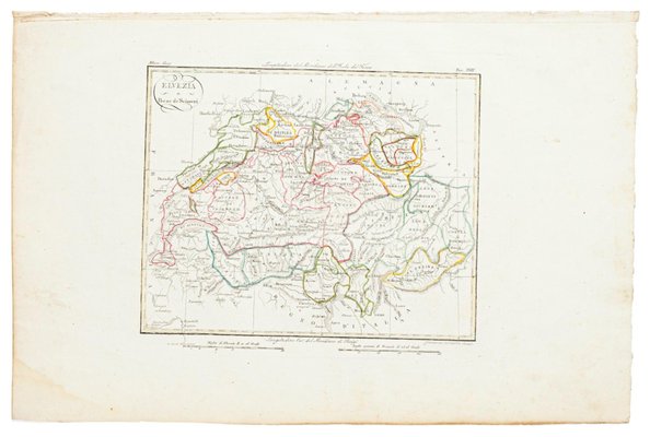 Map of Switzerland, Original Etching, 19th Century-ZCI-919259