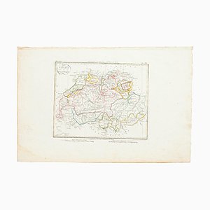 Map of Switzerland, Original Etching, 19th Century-ZCI-919259