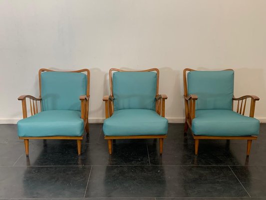 Maple Lounge Chairs by Paolo Buffa, 1950s, Set of 3-IJR-736593