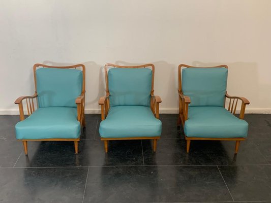 Maple Lounge Chairs by Paolo Buffa, 1950s, Set of 3-IJR-736593