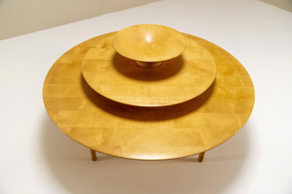 Maple Wood Coffee Table by Nanna Ditzel for BRDR. Kruger, Denmark, 1980s