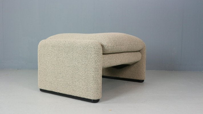 Maralunga 3-Seater Sofa and Footstool by Vico Magistretti for Cassina, 1970, Set of 2-DT-2026232