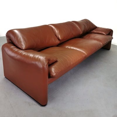 Maralunga 3-Seater Sofa in Leather Vico Magistretti for Cassina, 1973-PRS-1821930